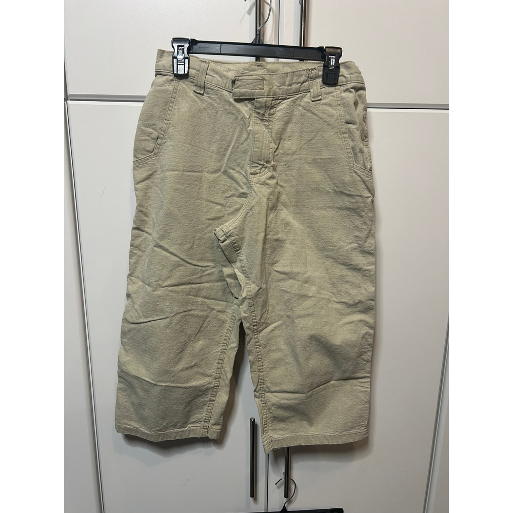 Lee Relaxed Fit Cropped Pants Khaki Tan Utility Wide Leg Trousers Mens